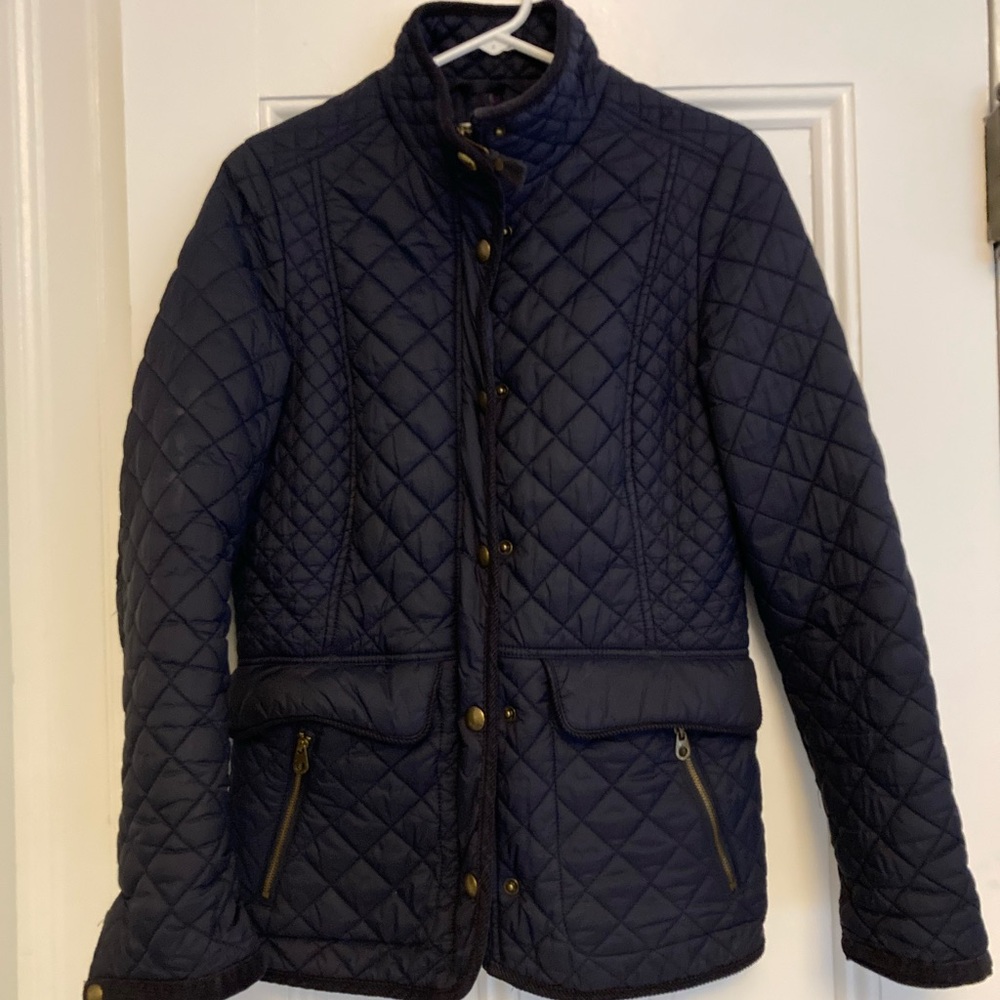 Joules Quilted Jacket, Navy